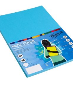 PAPEL COLOR FABRISA 15628 AZUL TURQUESA A4 100 H