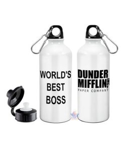 Botella The Office World Best Boss Deportiva Aluminio 2 Tapa