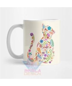 Taza Gato Cat Gatito Gatitos Flores Regalo Cerámica