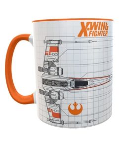 Taza Star Wars Xwing Fighter Planos Alianza Rebelde Naranja