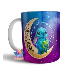 Taza Stitch Disney Luna I Love Lilo Cerámica Ohana