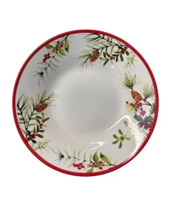 Plato Hondo 9″ Dec. Flores Navidad