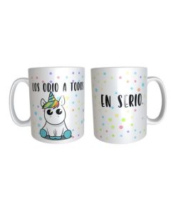 Unicornio Taza Plástica Desayuno Los Odio A Todos En Serio