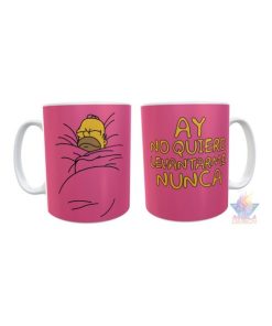 Taza Plástica Homero Simpson Cama Pastelito Meme Irrompible