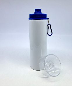 TOMATODO ALUMINIO 28OZ/850ML COLOR BLANCO CON TAPA AZUL