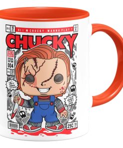 Taza Interior De Color Chucky Halloween