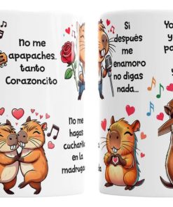 Taza Capibara Carpincho No Me Apapaches Coqueta Amor Canción