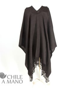 Poncho de hombre en lana de alpaca – negro
