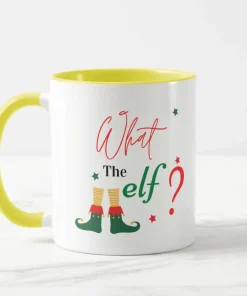 Taza Personalizada de Fondo Amarillo con Diseño Pies de Duende