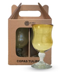 Copas Cáliz de Vidrio Soplado Ámbar