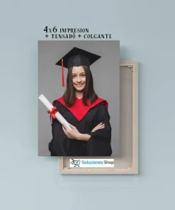 Canva impresa a tu gusto con un marco de Madera tensado 4×6 Pulgadas