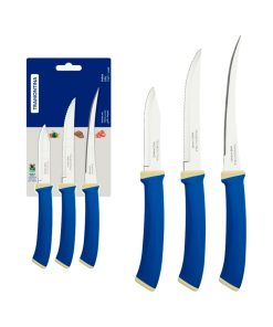 Juego de cuchillos 3 piezas Trmontina Felice AZUL
